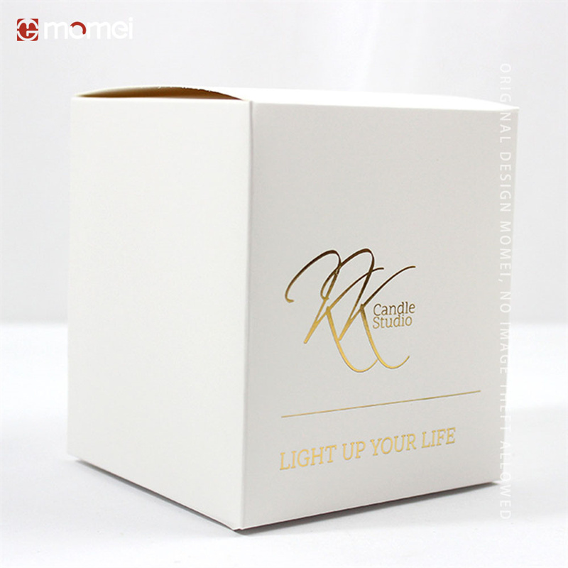 Customized Personalized Square White Card Foil Stamping Candle Boxes