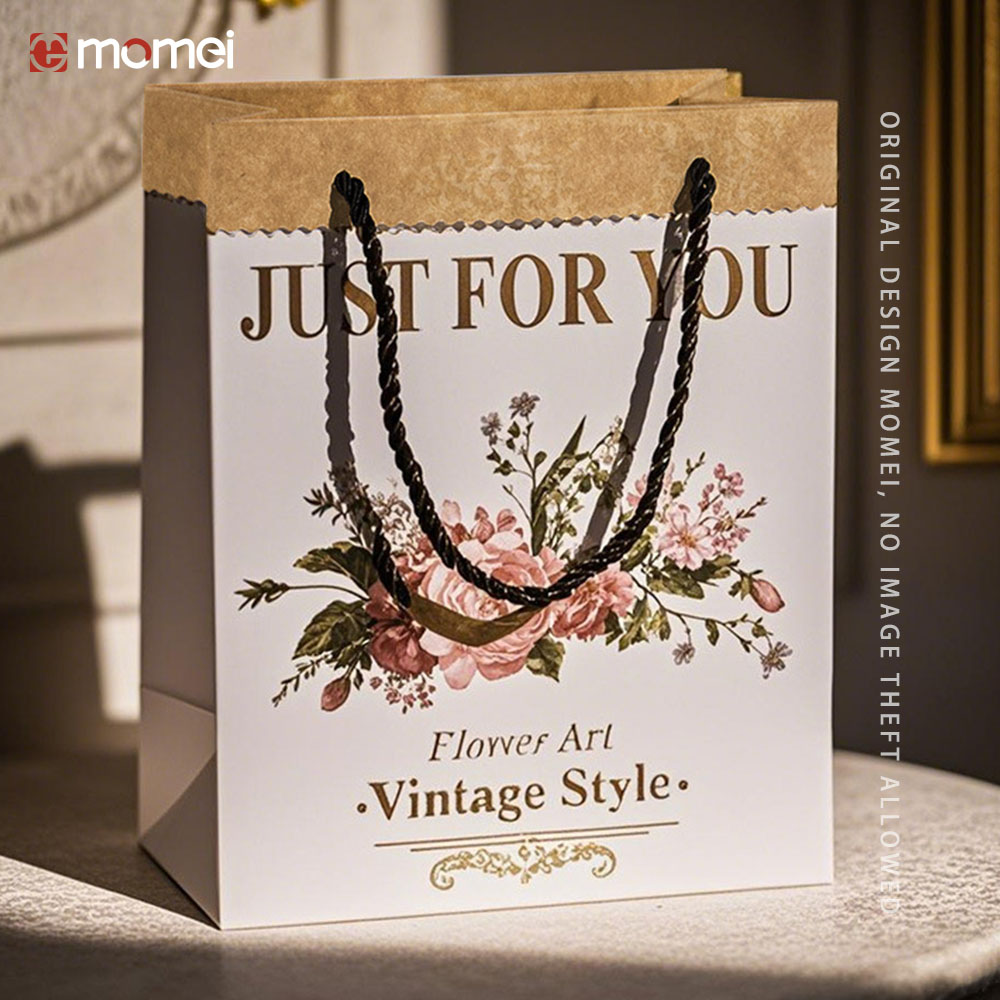 Customized Eco Friendly Printed Small Paper Rope Handle Bags For Sweets