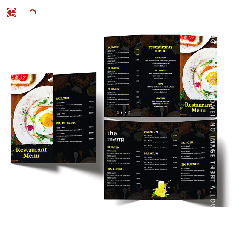 Customize Simple Food Booklet Hamburger Restaurant Menu Design