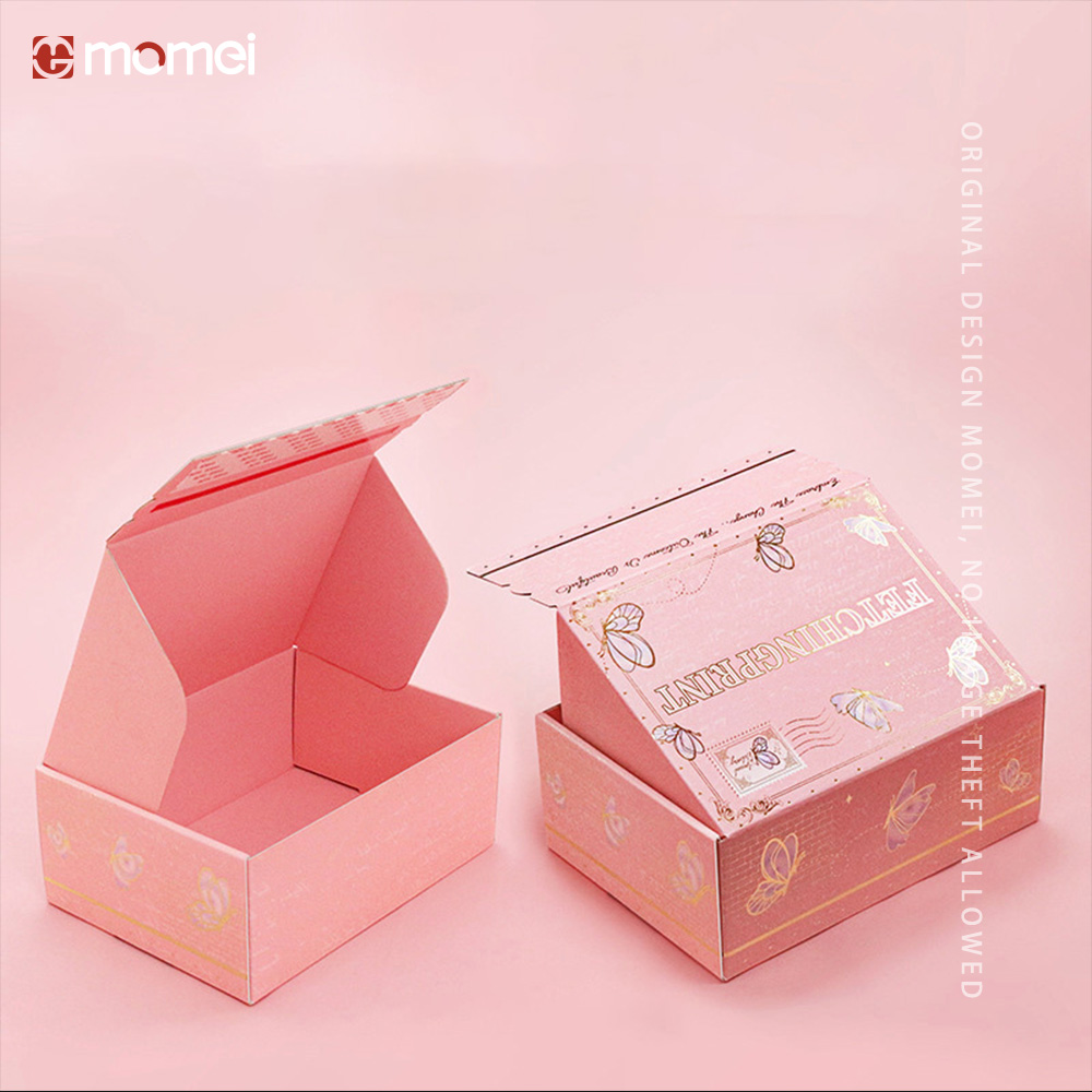 Customized Hot Stamping Tear Off Small Corrugated Cardboard Boxes With Logo