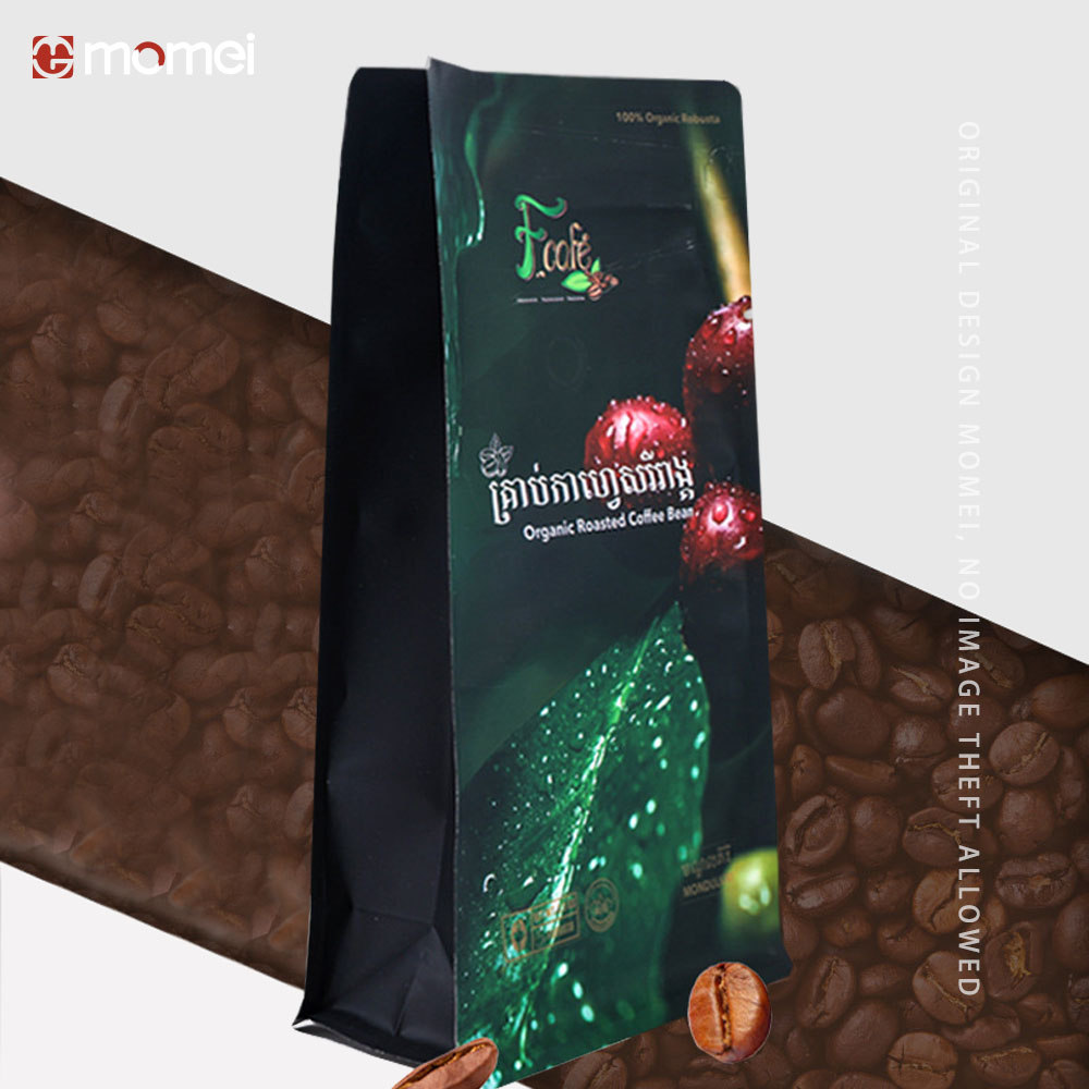 Custom Design Aluminum Coffee Bags Stand Up Pouches Design With Valve