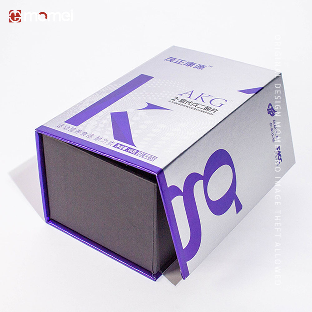 Custom Book-Shaped Magnetic Medication Gift Silver Cardboard Packaging Boxes With Logo