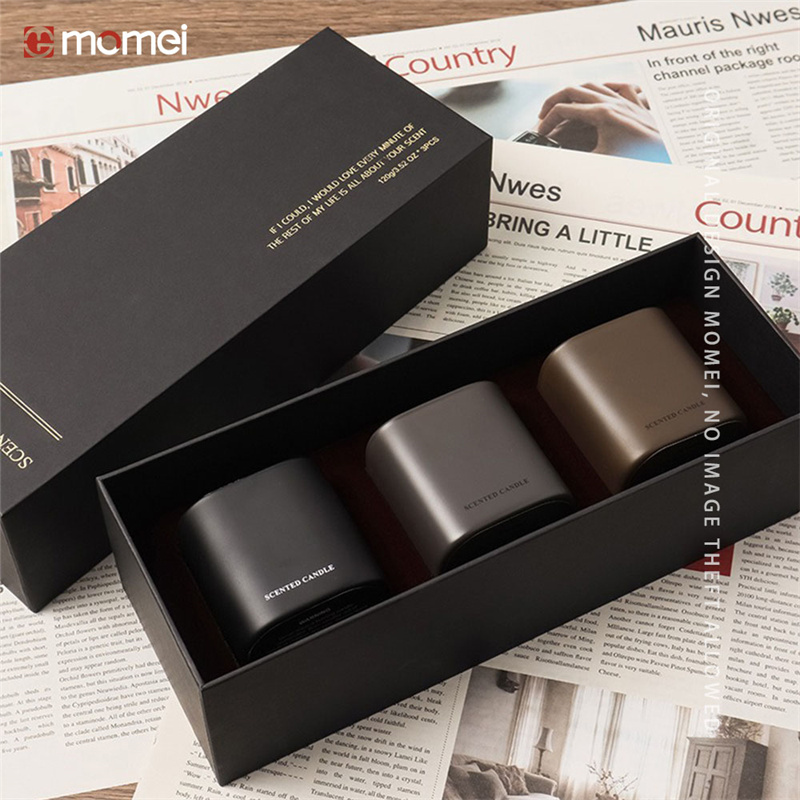 Customized Bronze Foil Stamping Candle Box With Insert